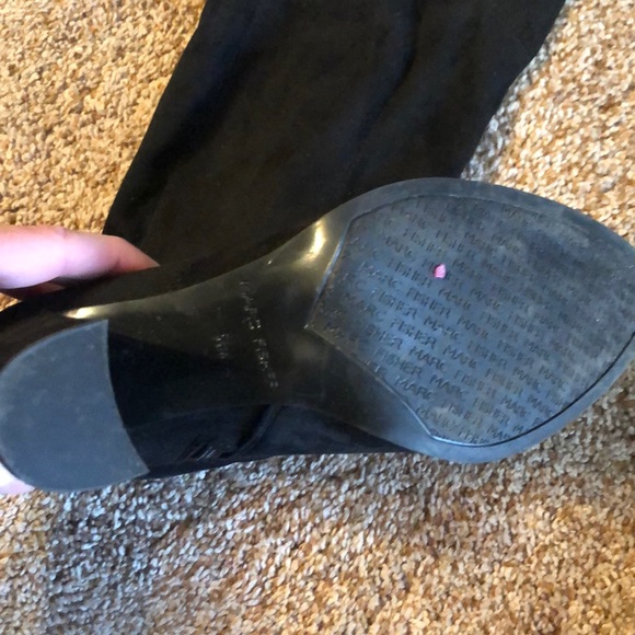 Over the knee black suede boots - Picture 2 of 5